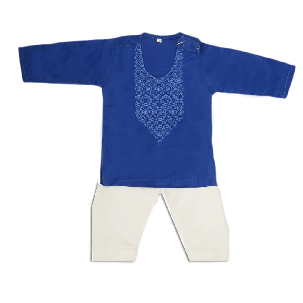 Newborn Boys Embroidered Shalwar Kameez - Dark Blue, Kids, NB Boys Shalwar Suits, Chase Value, Chase Value