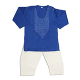 Newborn Boys Embroidered Shalwar Kameez - Dark Blue, Kids, NB Boys Shalwar Suits, Chase Value, Chase Value