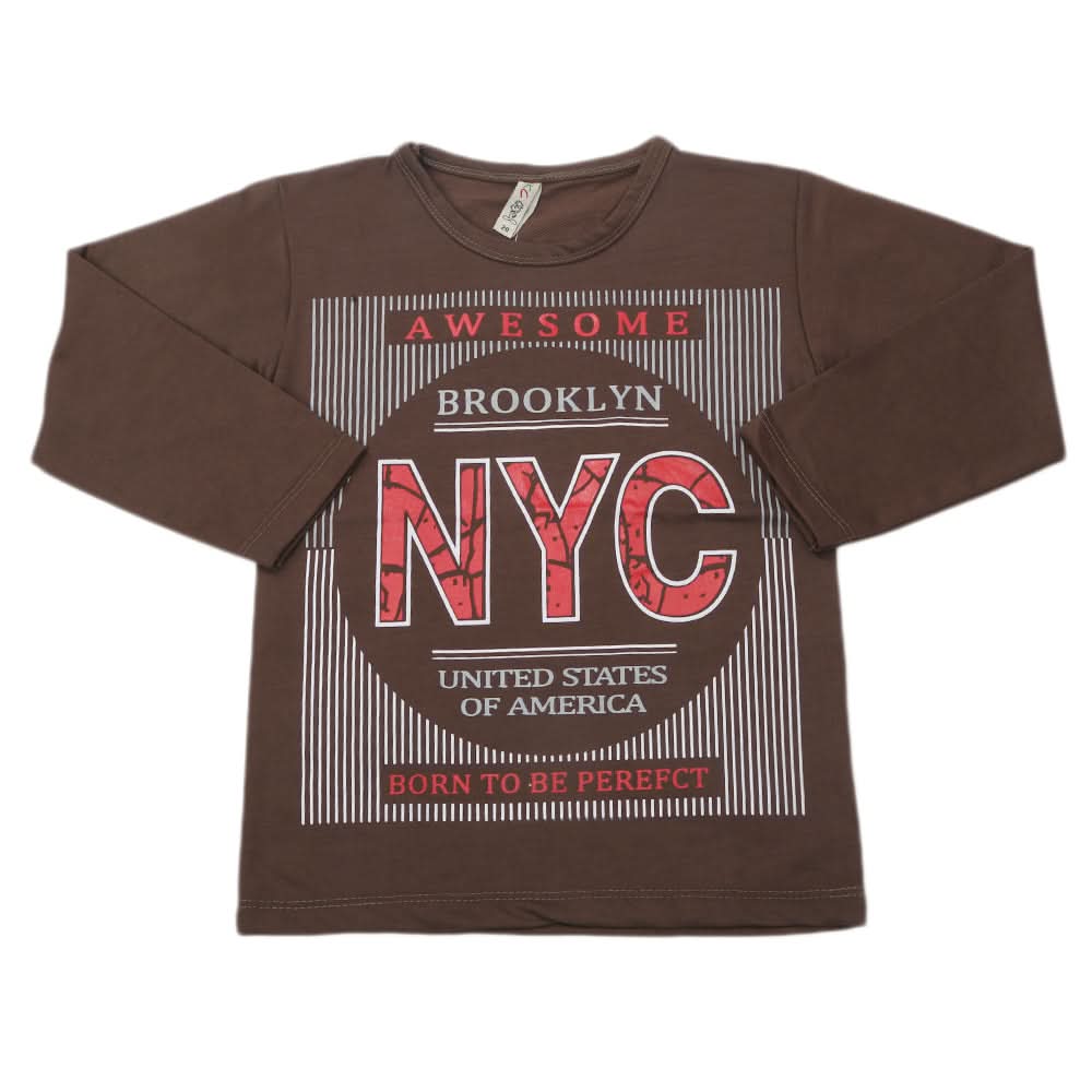 Boys Full Sleeves T-Shirt - Olive Green, Kids, Boys T-Shirts, Chase Value, Chase Value