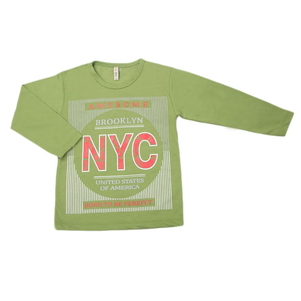 Boys Full Sleeves T-Shirt - Green, Kids, Boys T-Shirts, Chase Value, Chase Value