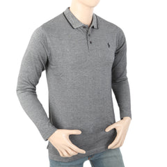Men's Full Sleeves Polo T-Shirt - Grey, Men, T-Shirts And Polos, Chase Value, Chase Value