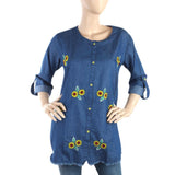 Women's Woven Denim Tops - Blue, Women, Ready Kurtis, Chase Value, Chase Value