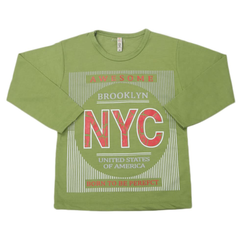 Boys Full Sleeves T-Shirt - Green, Kids, Boys T-Shirts, Chase Value, Chase Value