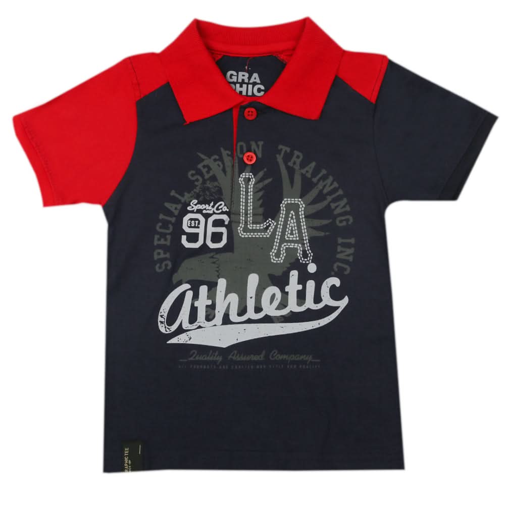 Boys Half Sleeves Polo T-Shirt - Navy Blue, Boys T-Shirts, Chase Value, Chase Value