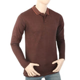 Men's Full Sleeves Polo T-Shirt - Brown, Men, T-Shirts And Polos, Chase Value, Chase Value