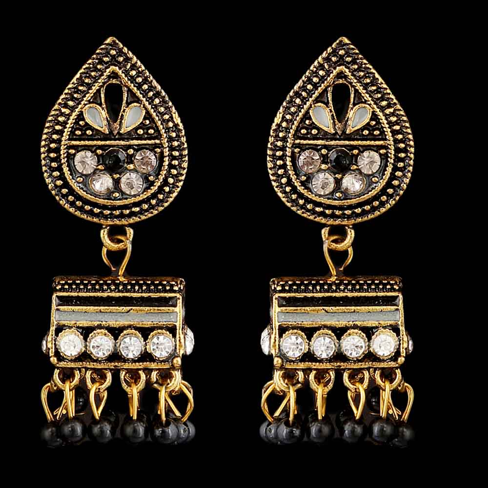 Women's Fancy Ear Jhumki - Black, Women, Earrings & Tops, Chase Value, Chase Value