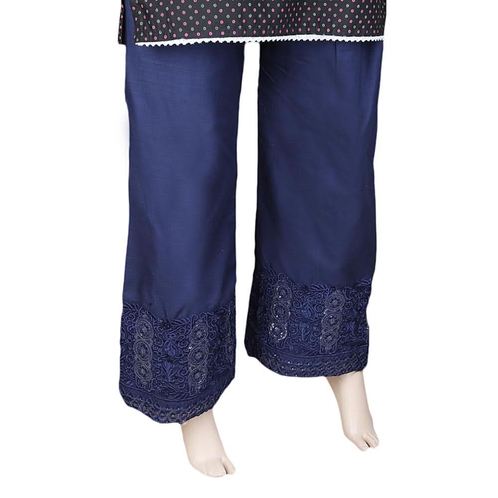 Women's Bell Bottom Embroidered Trouser - Blue, Women, Pants & Tights, Chase Value, Chase Value