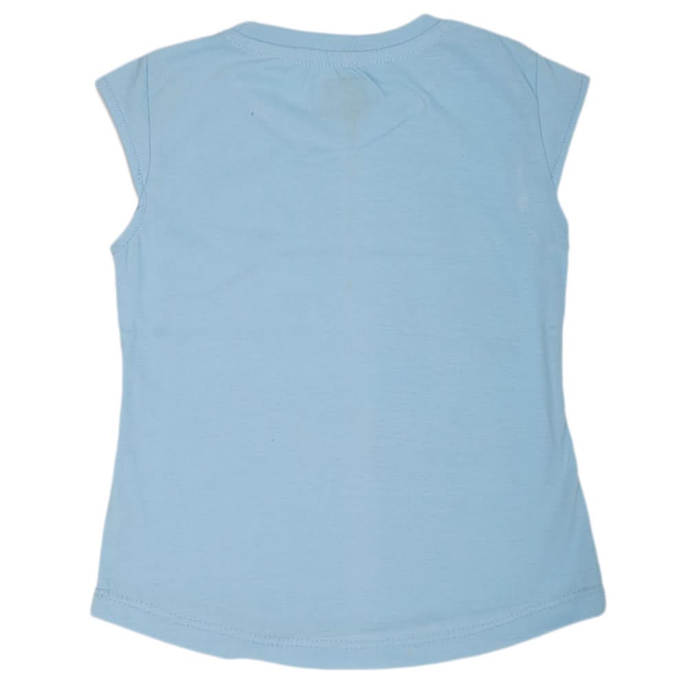 Girls Printed Half Sleeves T-Shirt 4701 - Blue, Kids, Girls T-Shirts, Chase Value, Chase Value