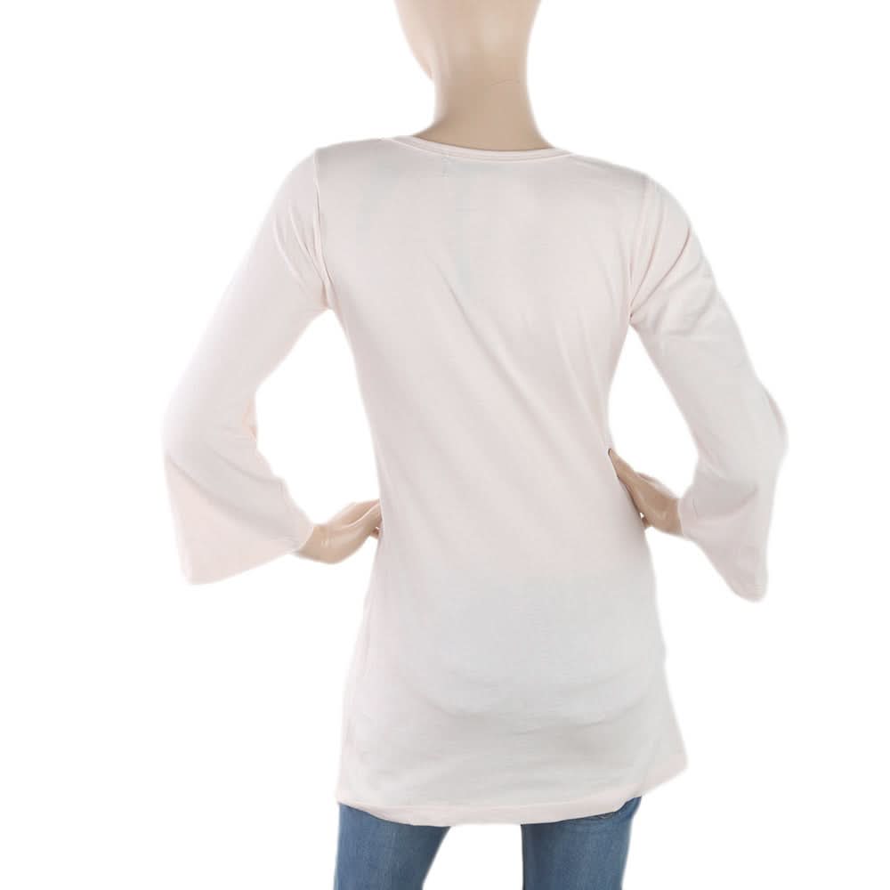 Women's Front Bottom Embroidered Top - Light Pink, Women, T-Shirts And Tops, Chase Value, Chase Value