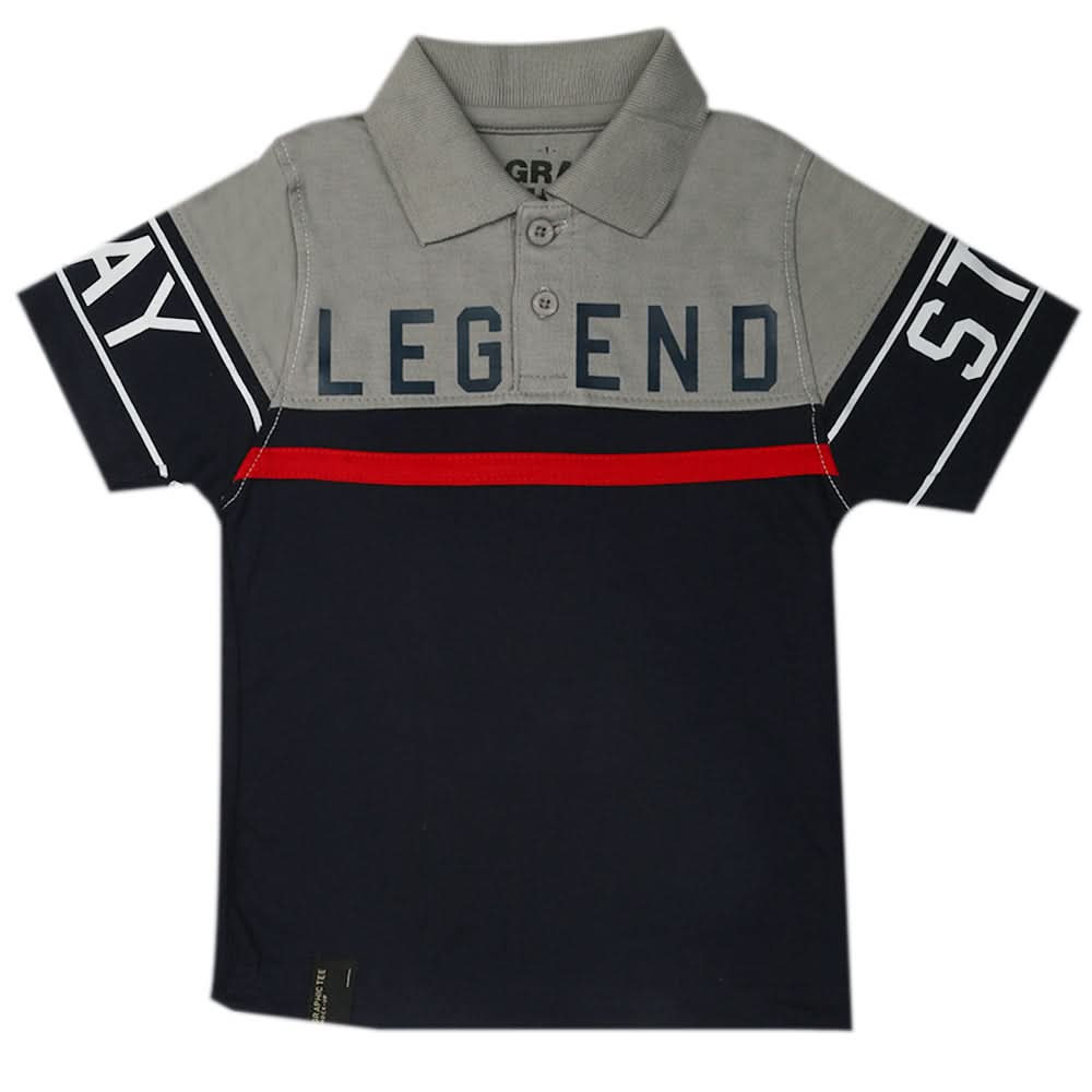 Boys Half Sleeves Polo T-Shirt - Grey, Boys T-Shirts, Chase Value, Chase Value