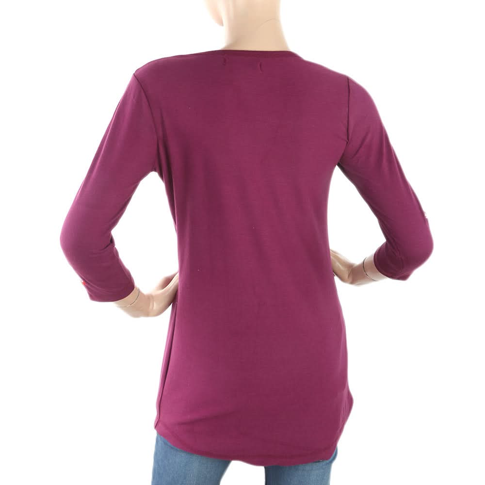 Women's Front Embroidery Yuck Top - Purple, Women, T-Shirts And Tops, Chase Value, Chase Value
