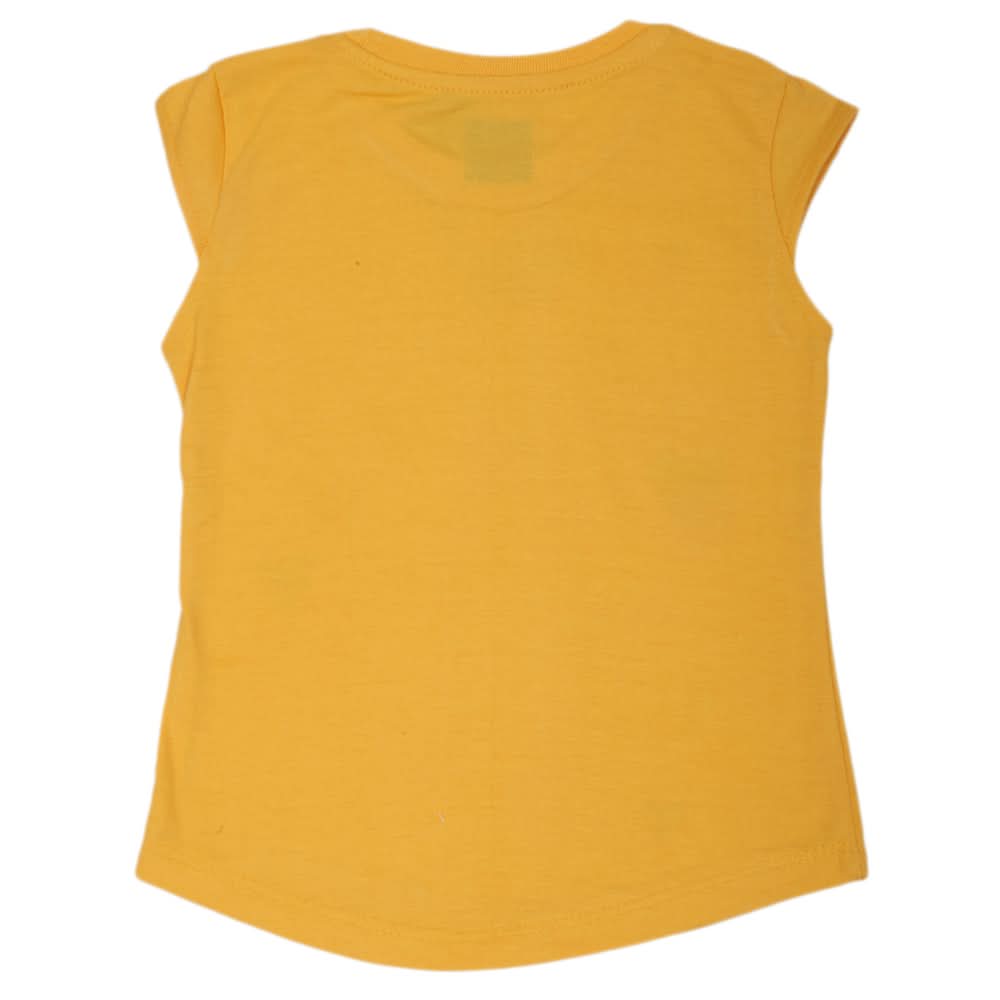 Girls Printed Half Sleeves T-Shirt 4700 - Yellow, Kids, Girls T-Shirts, Chase Value, Chase Value
