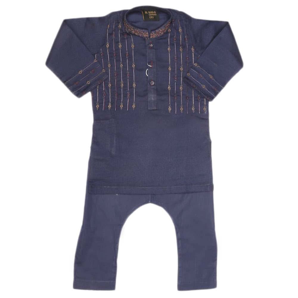 Boys Embroidered Shalwar Kameez - Navy Blue, Kids, Boys Shalwar Kameez, Chase Value, Chase Value