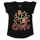 Girls Printed Half Sleeves T-Shirt 4686 - Black, Kids, Girls T-Shirts, Chase Value, Chase Value