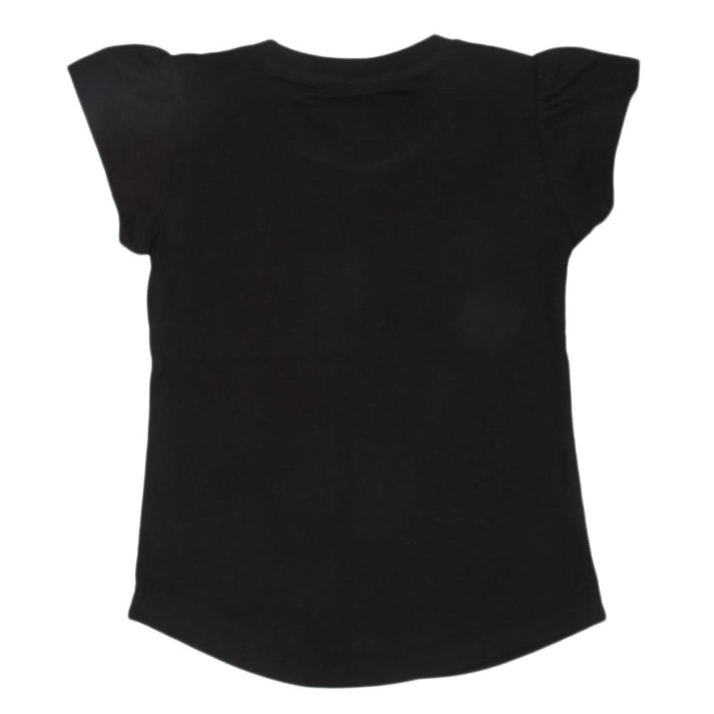 Girls Printed Half Sleeves T-Shirt 4686 - Black, Kids, Girls T-Shirts, Chase Value, Chase Value