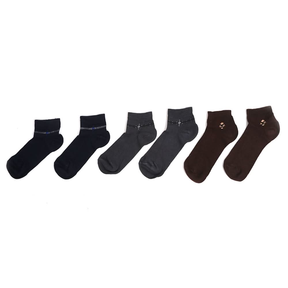 Men's Ankle Socks Set Of 3 - Multi, Men, Mens Socks, Chase Value, Chase Value