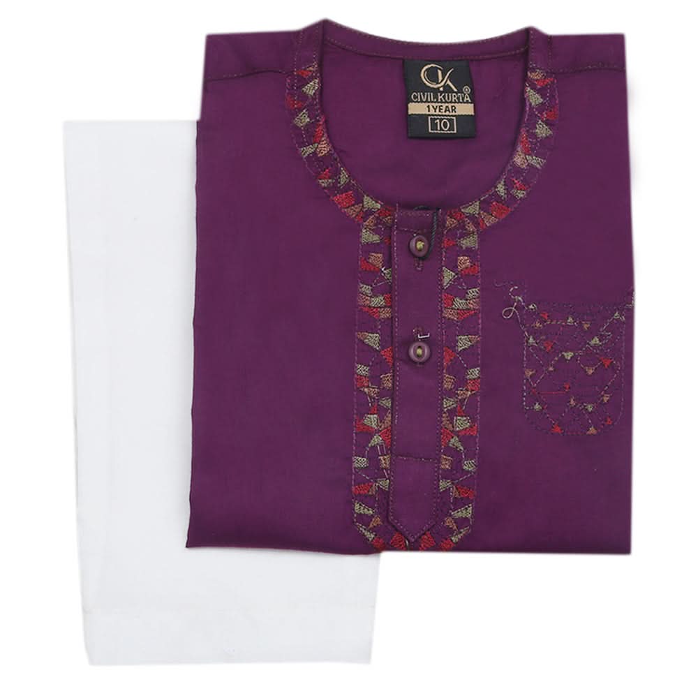 Newborn Boys Shalwar Suit - Purple, Kids, Newborn Boys Sets And Suits, Chase Value, Chase Value