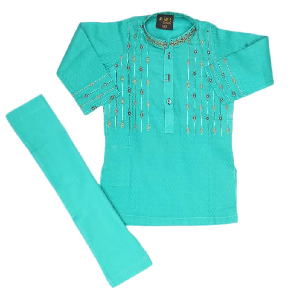 Boys Embroidered Shalwar Kameez - Sea Green, Kids, Boys Shalwar Kameez, Chase Value, Chase Value