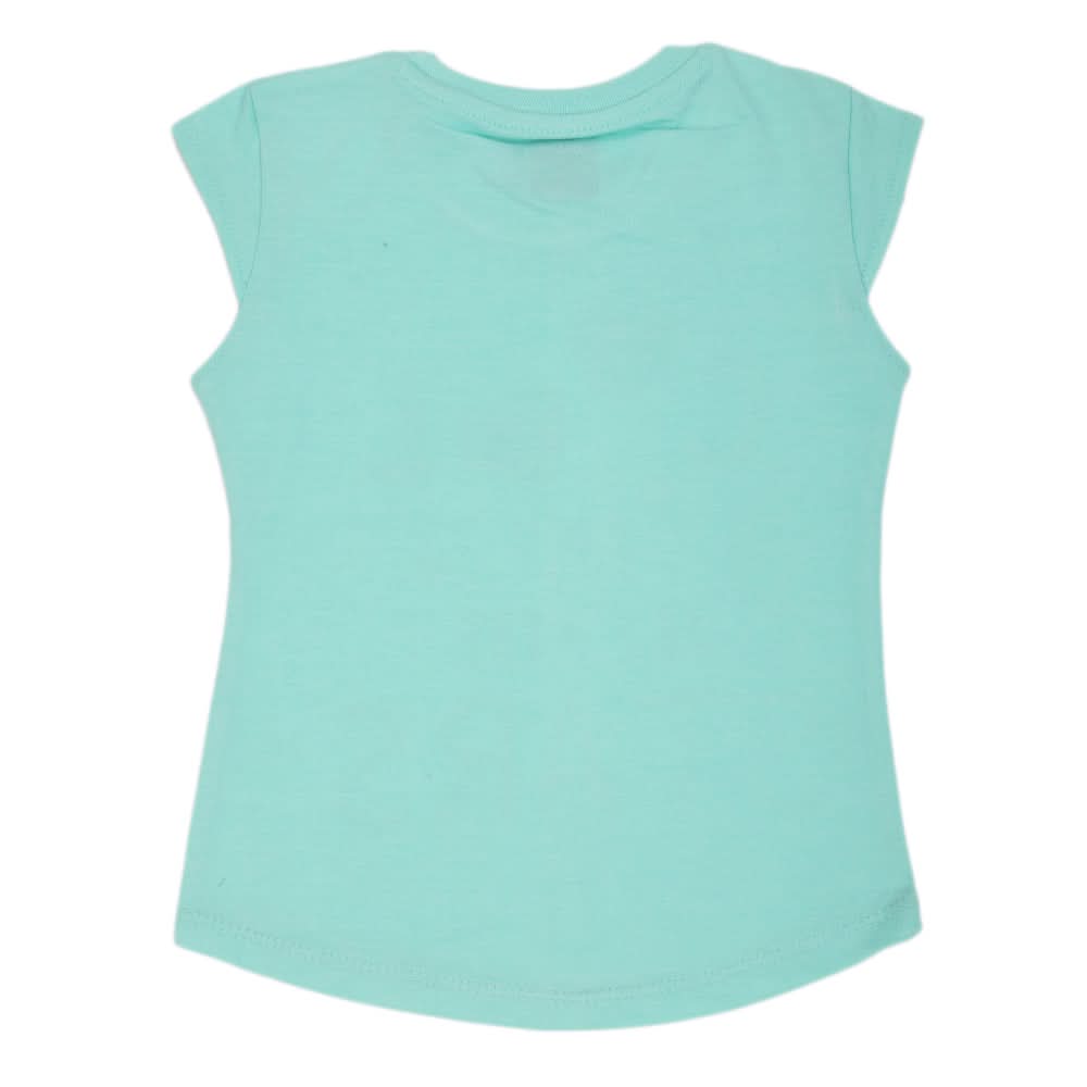 Girls Printed Half Sleeves T-Shirt 4692 - Sea Green, Kids, Girls T-Shirts, Chase Value, Chase Value