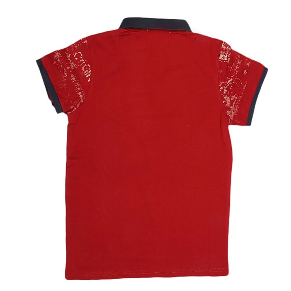 Boys Polo Half Sleeve T-Shirt - Maroon, Kids, Boys T-Shirts, Chase Value, Chase Value