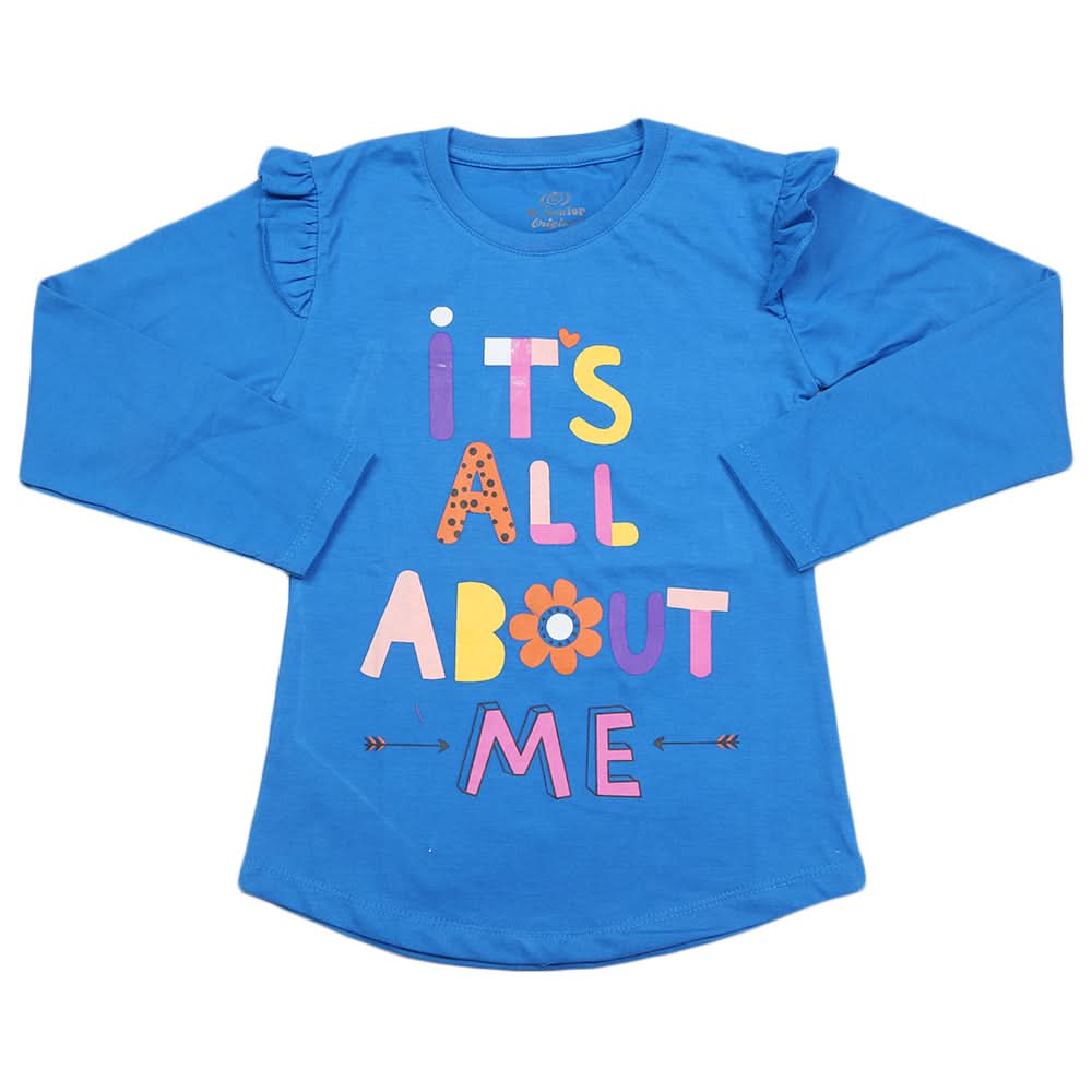 Girls Full Sleeves Jersey T-Shirt - Royal Blue, Kids, Girls T-Shirts, Chase Value, Chase Value