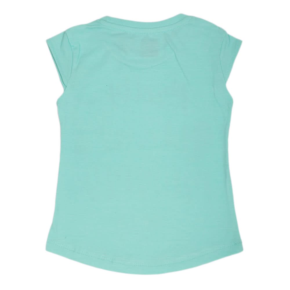 Girls Printed Half Sleeves T-Shirt 4701 - Cyan, Kids, Girls T-Shirts, Chase Value, Chase Value