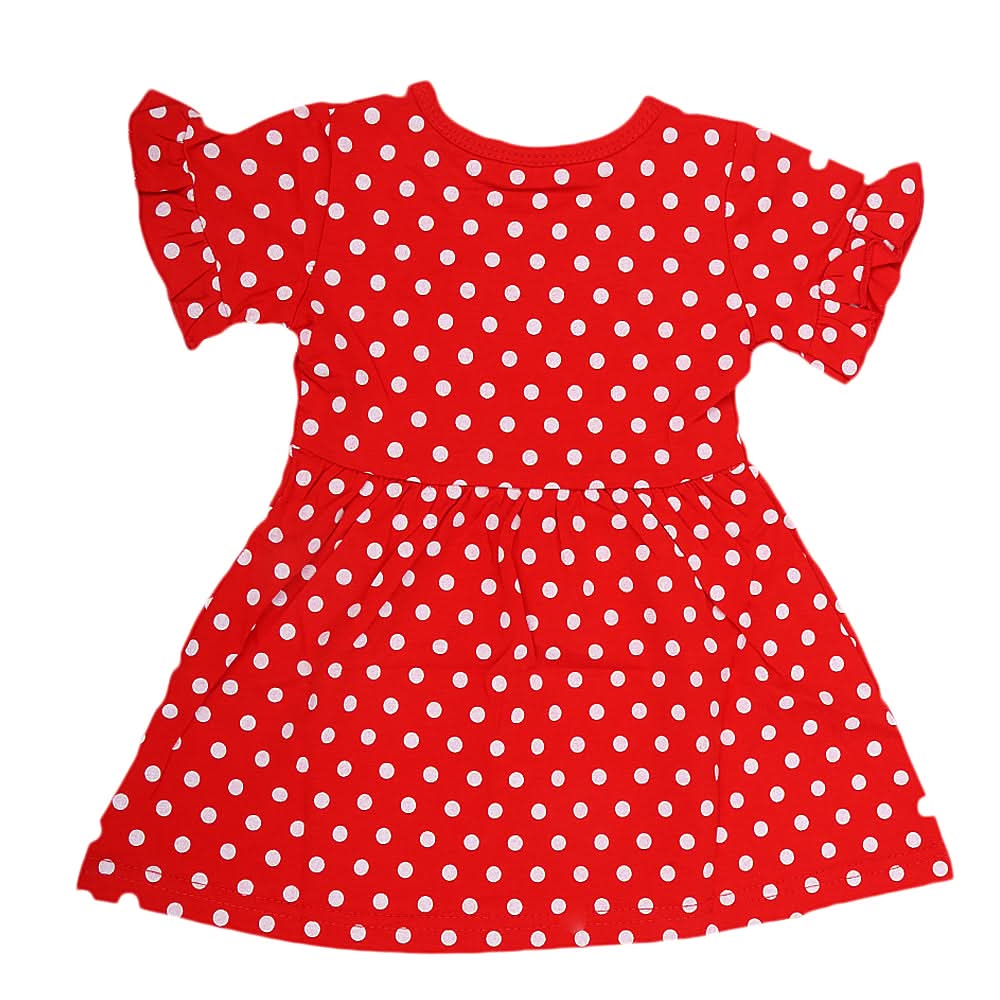 Newborn Girls Frock - Red, Kids, NB Girls Frocks, Chase Value, Chase Value