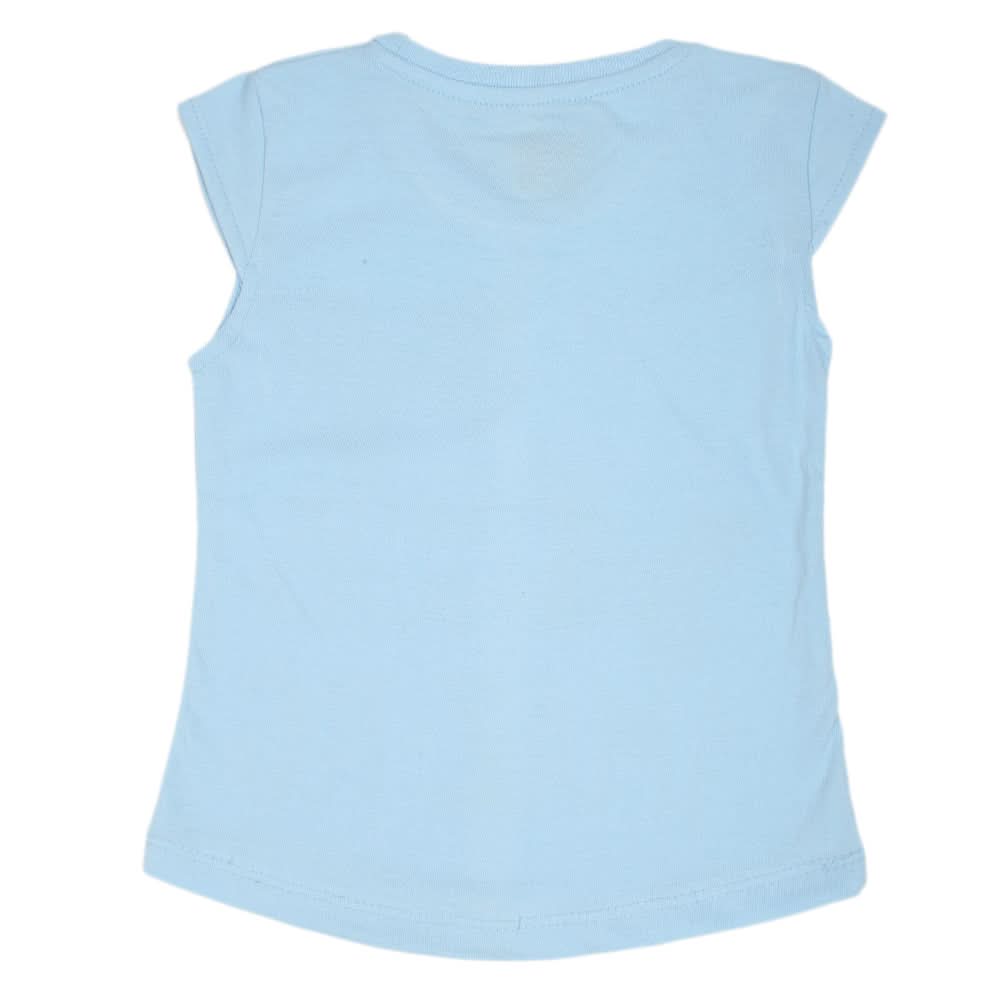 Girls Printed Half Sleeves T-Shirt 4697 - Blue, Kids, Girls T-Shirts, Chase Value, Chase Value
