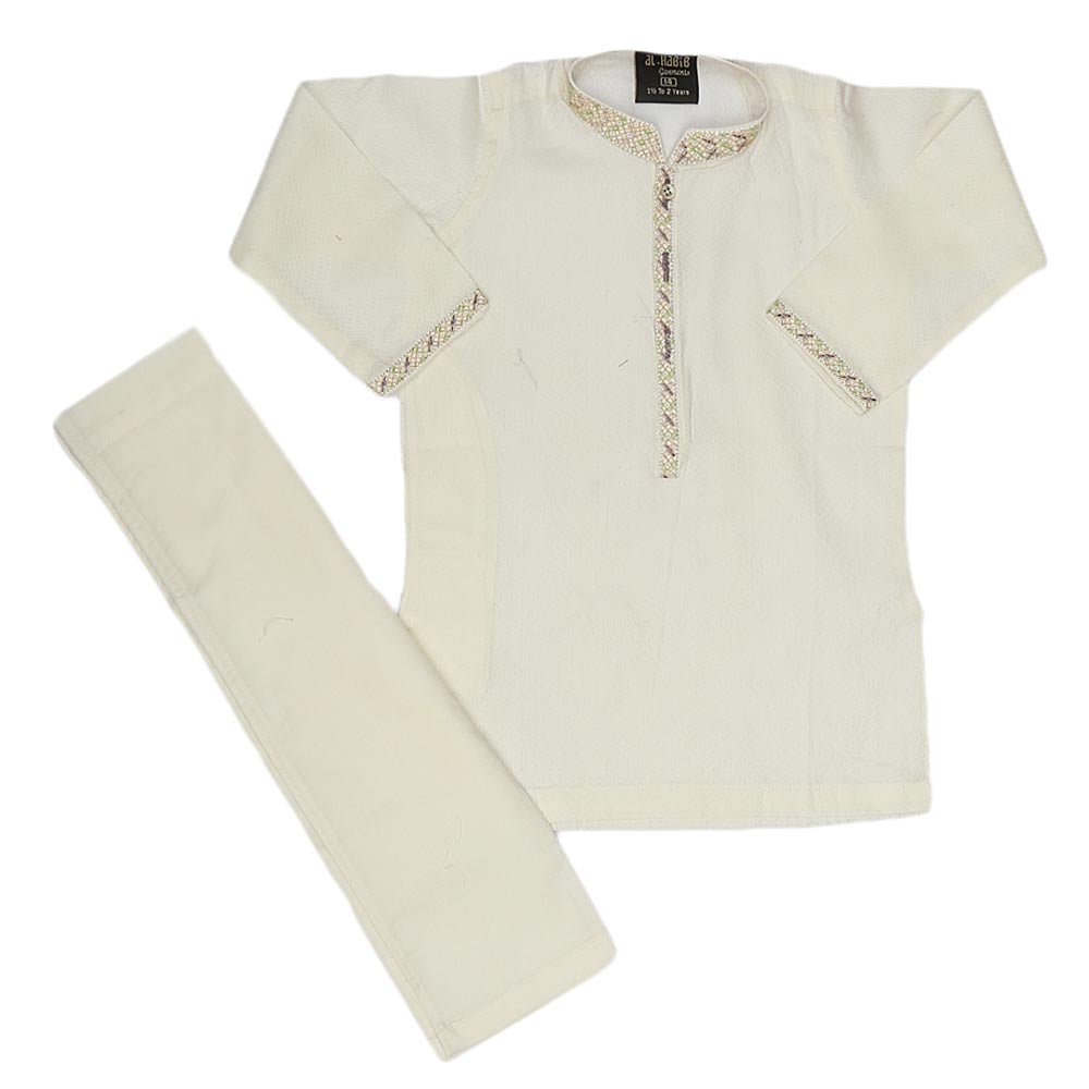 Boys Embroidered Shalwar Kameez - White, Kids, Boys Shalwar Kameez, Chase Value, Chase Value