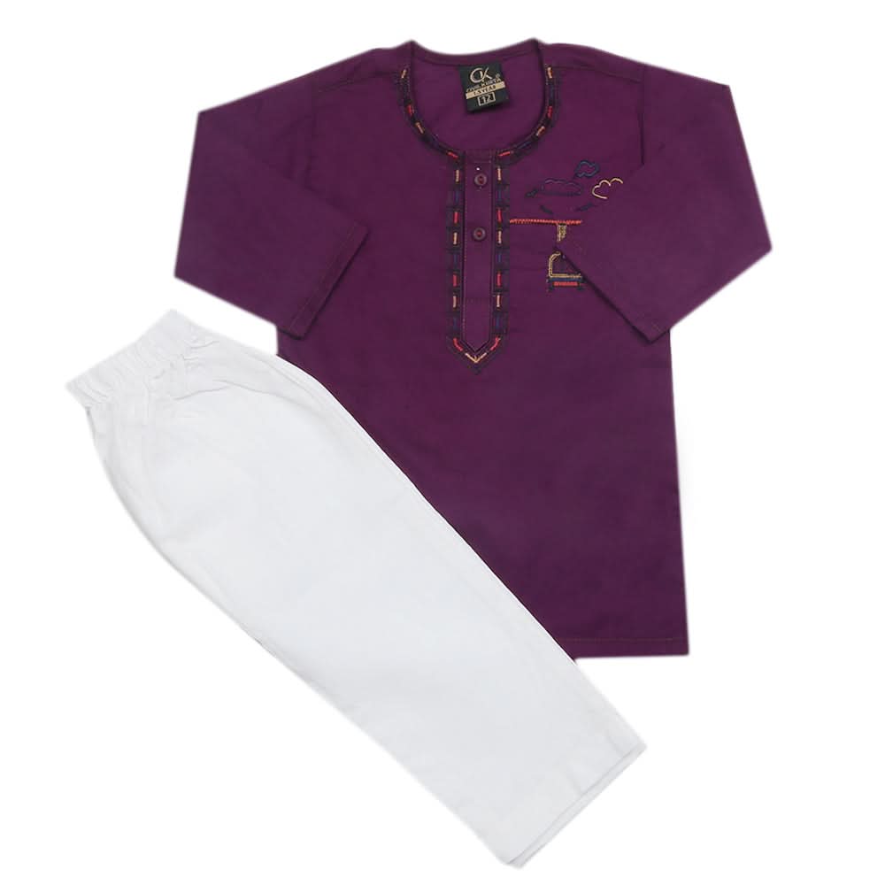 Newborn Boys Shalwar Suit - Purple, Kids, Newborn Boys Sets And Suits, Chase Value, Chase Value