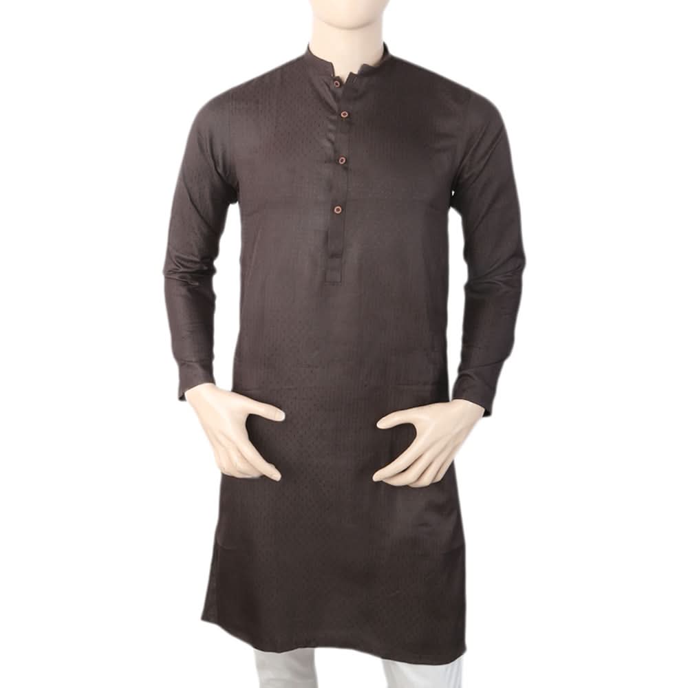 Men's Stamp Kurta - Brown, Men, Kurtas, Chase Value, Chase Value