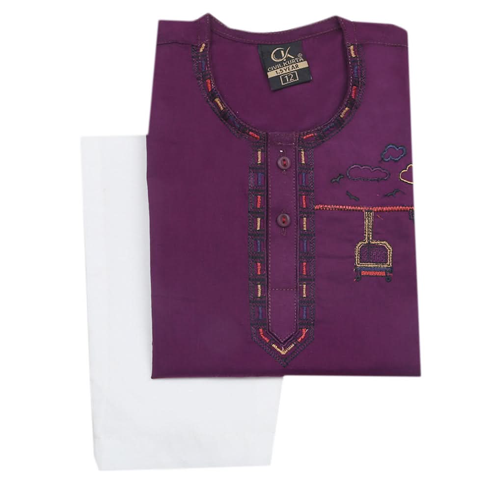 Newborn Boys Shalwar Suit - Purple, Kids, Newborn Boys Sets And Suits, Chase Value, Chase Value