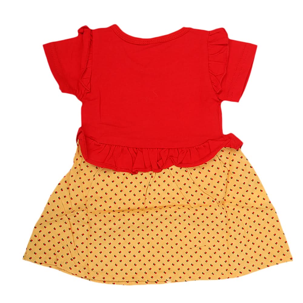 Newborn Girls Frock - Red, Kids, New Born Girls Frocks, Chase Value, Chase Value