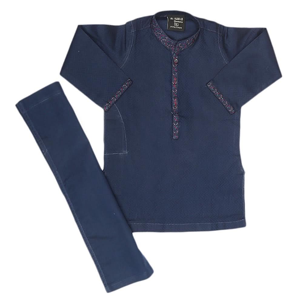 Boys Embroidered Shalwar Kameez - Navy Blue, Kids, Boys Shalwar Kameez, Chase Value, Chase Value