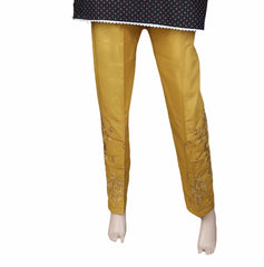 Women's Embroidered Trouser - Mustard, Women, Pants & Tights, Chase Value, Chase Value