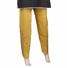 Women's Embroidered Trouser - Mustard, Women, Pants & Tights, Chase Value, Chase Value