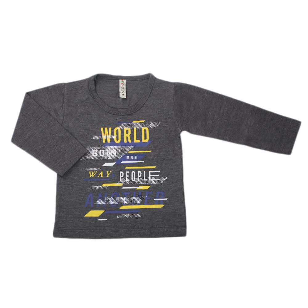 Boys Full Sleeves T-Shirt - Grey, Kids, Boys T-Shirts, Chase Value, Chase Value