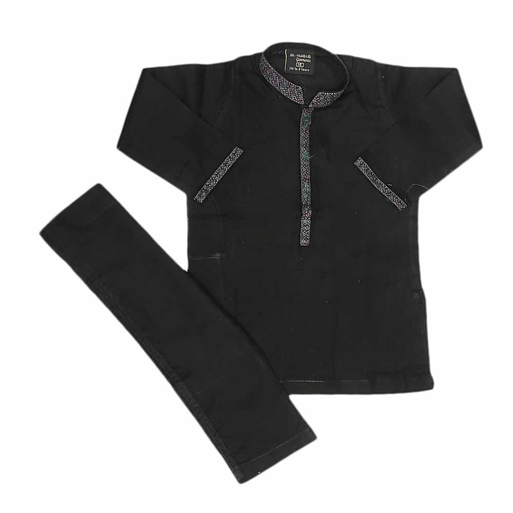 Boys Embroidered Shalwar Kameez - Black, Kids, Boys Shalwar Kameez, Chase Value, Chase Value