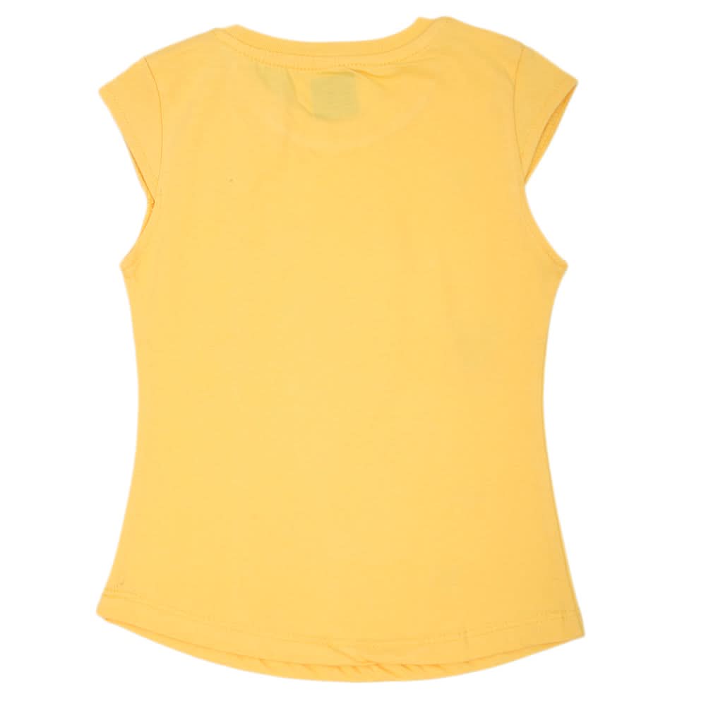 Girls Printed Half Sleeves T-Shirt 4700 - Lemon, Kids, Girls T-Shirts, Chase Value, Chase Value