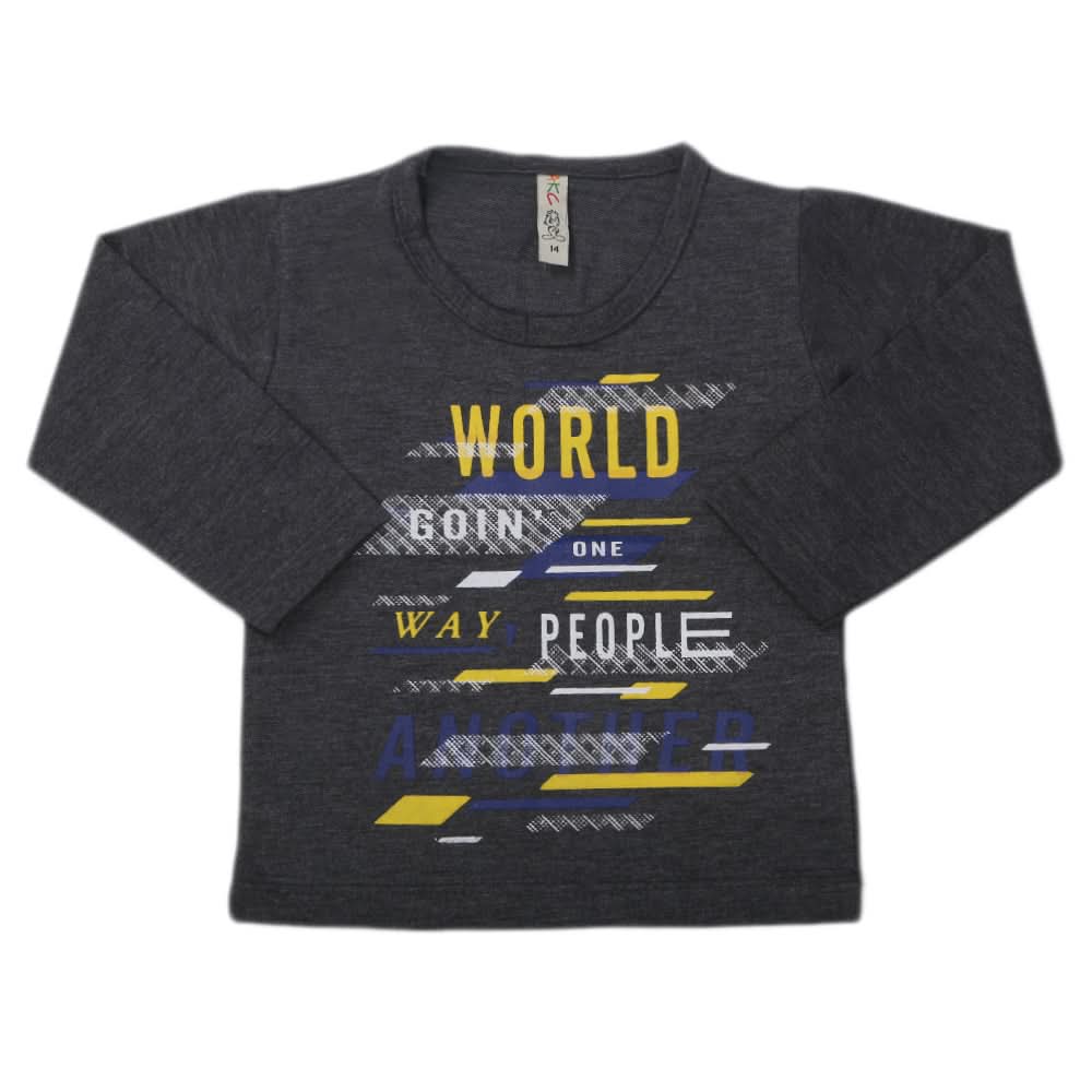 Boys Full Sleeves T-Shirt - Grey, Kids, Boys T-Shirts, Chase Value, Chase Value
