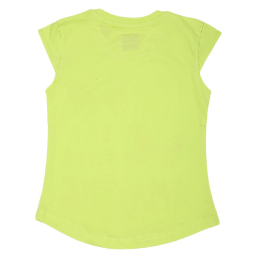 Girls Printed Half Sleeves T-Shirt 4697 - Green, Kids, Girls T-Shirts, Chase Value, Chase Value