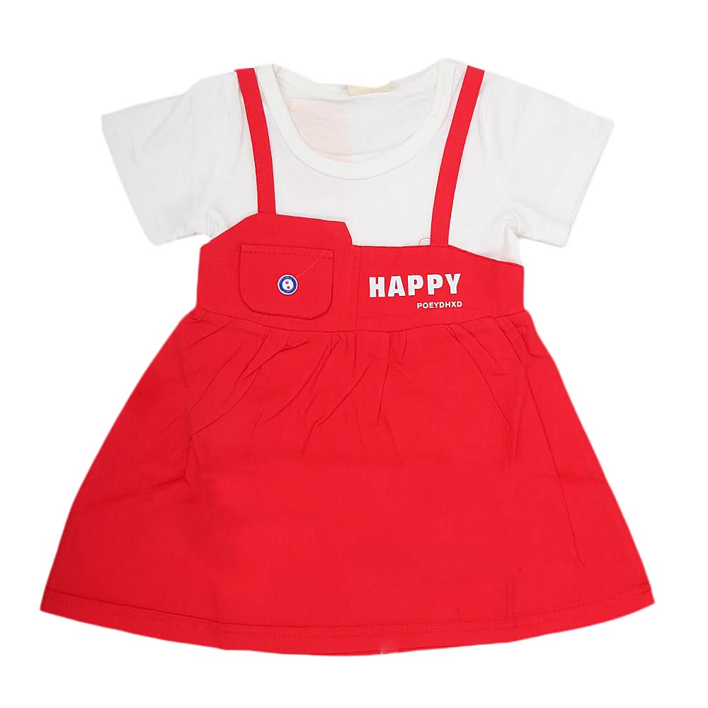Newborn Girls Frock - Red, Kids, NB Girls Frocks, Chase Value, Chase Value