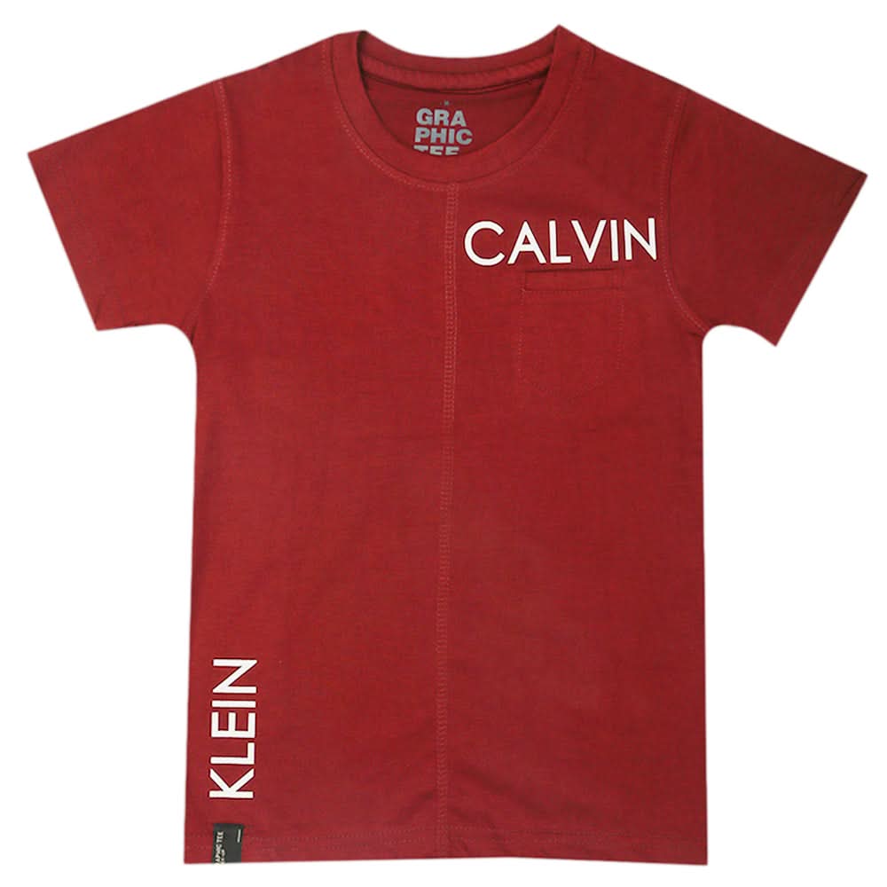 Boys Half Sleeves T-Shirt - Maroon, Boys T-Shirts, Chase Value, Chase Value