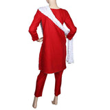 Women's Embroidered 3 piece Suit - Red, Women, Shalwar Suits, Chase Value, Chase Value