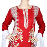 Women's Embroidered 3 piece Suit - Red, Women, Shalwar Suits, Chase Value, Chase Value