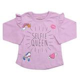 Girls Full Sleeves Jersey T-Shirt - Purple, Kids, Girls T-Shirts, Chase Value, Chase Value