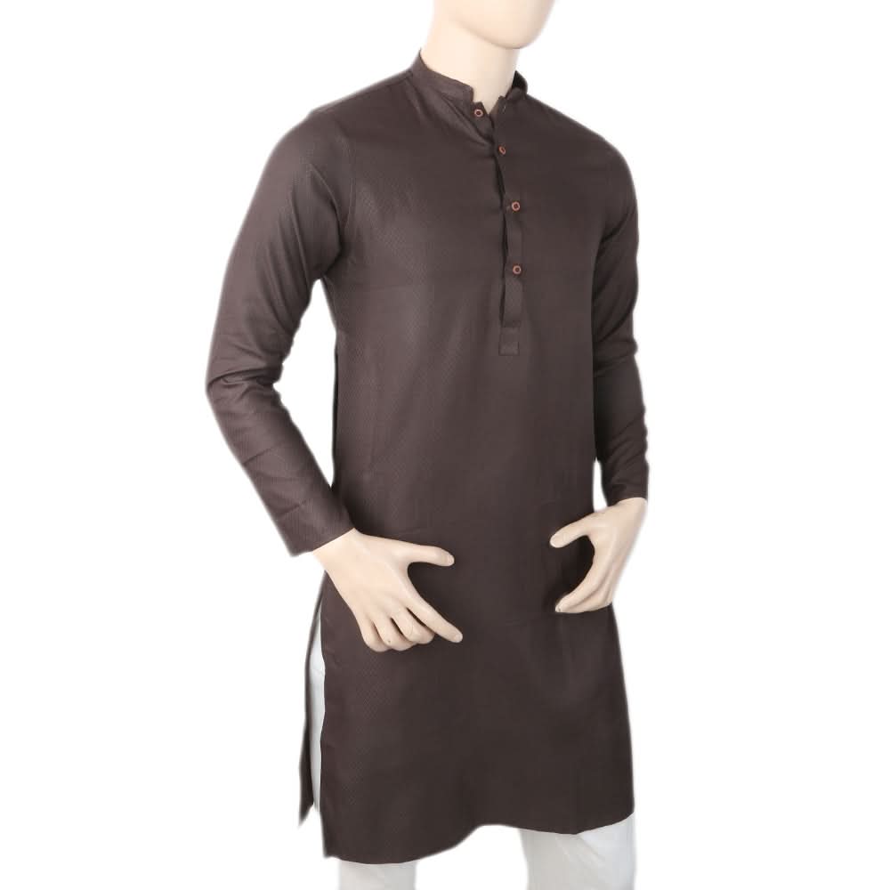 Men's Stamp Kurta - Brown, Men, Kurtas, Chase Value, Chase Value