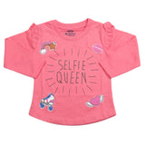 Girls Full Sleeves Jersey T-Shirt - Pink, Kids, Girls T-Shirts, Chase Value, Chase Value