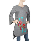 Women's Cross Neck Patti Kurti - Light Grey, Women, Ready Kurtis, Chase Value, Chase Value