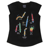 Girls Printed Half Sleeves T-Shirt 4698 - Black, Kids, Girls T-Shirts, Chase Value, Chase Value
